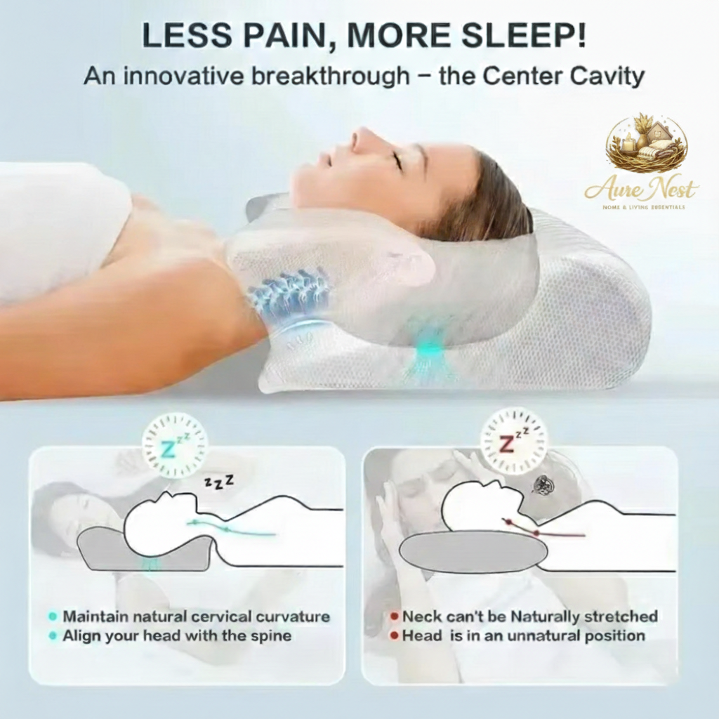 Aure Nest™ - Orthopedic Memory Foam Butterfly Pillow – Ergonomic Cervical Support for Neck & Shoulder Pain Relief