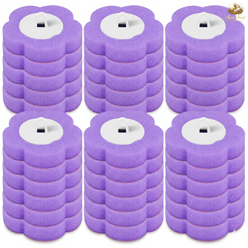 AureNest™ - NextGen Disposable Toilet Cleaning System – Wall-Mounted Wand with 24 Scrubber Refills